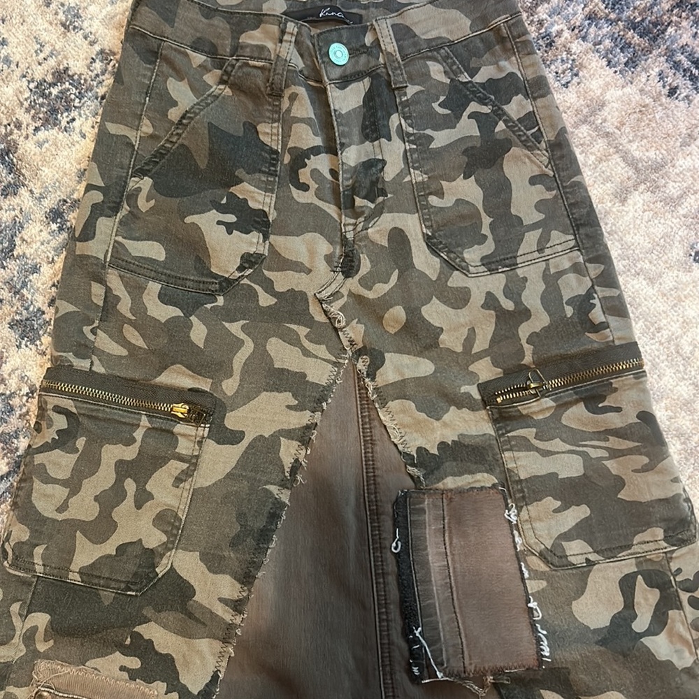 Kancan Upcycled Camouflage Patchwork Utility Maxi… - image 6